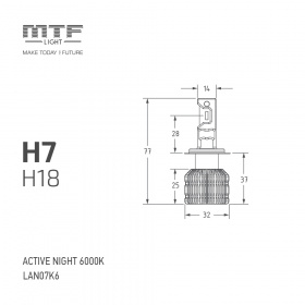 LED фары MTF ACTIVE NIGHT H7/H18